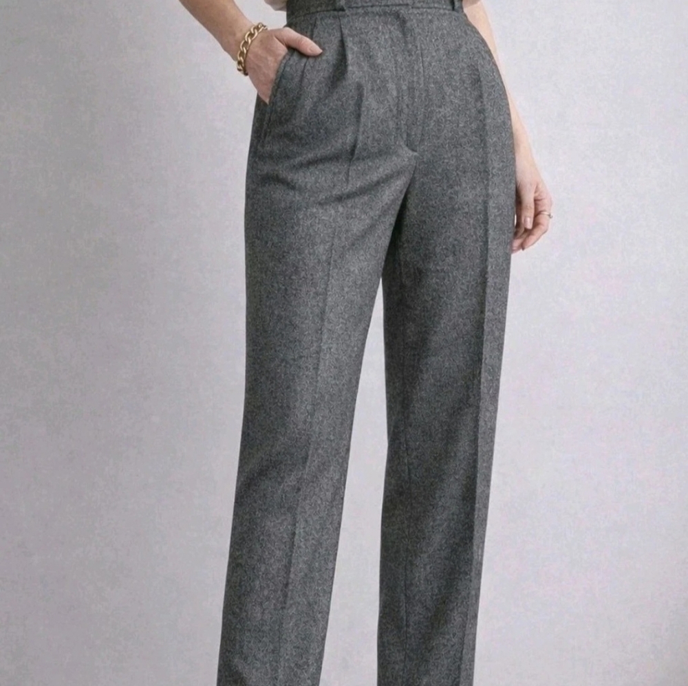 Lauren Ralph Lauren Gray Tailored High-Waist Trousers